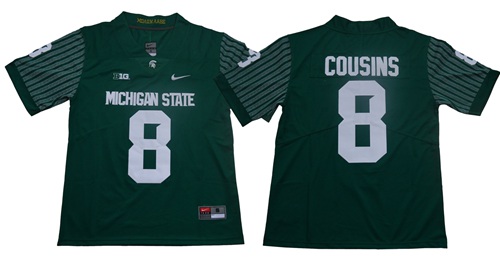 Spartans #8 Kirk Cousins Green Limited Stitched NCAA Jersey